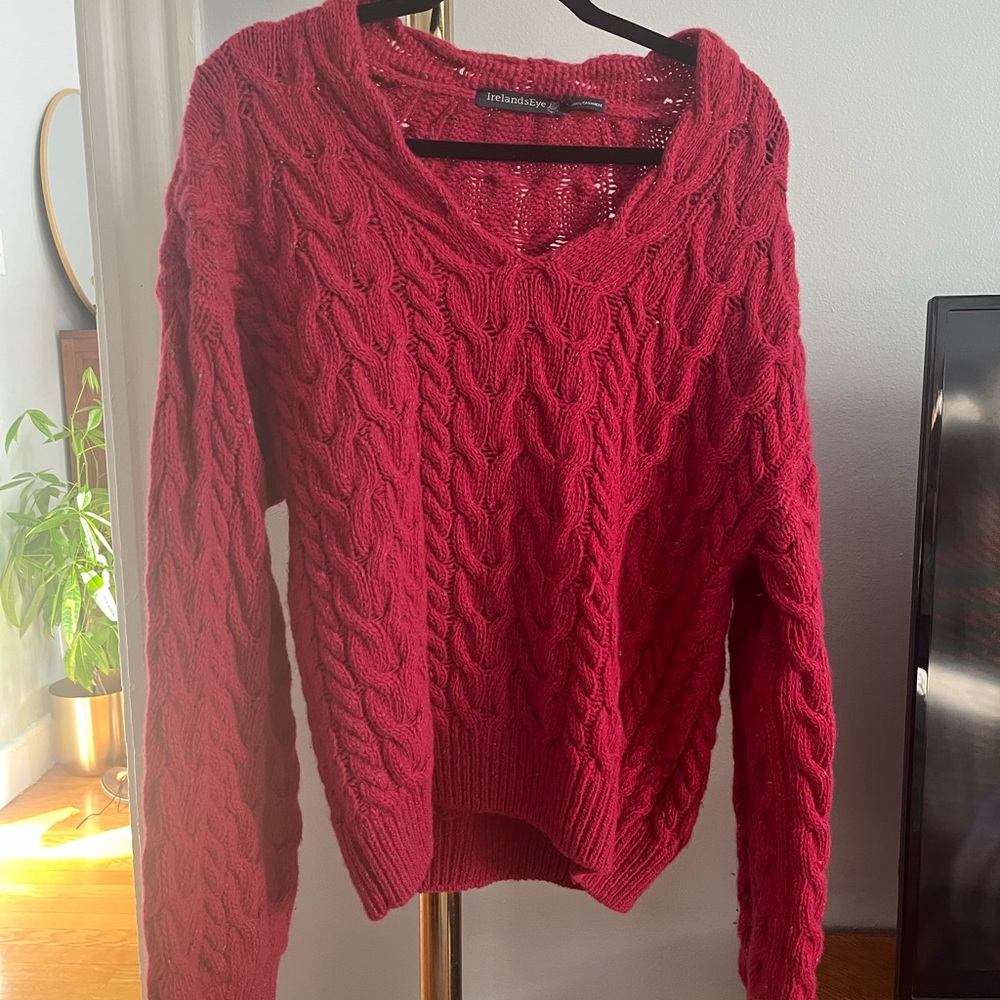 Urban Outfitters Red Cable Knit Sweater